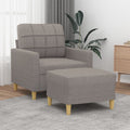 vidaXL Fotel z podnóżkiem, taupe, 60 cm, obity tkaniną