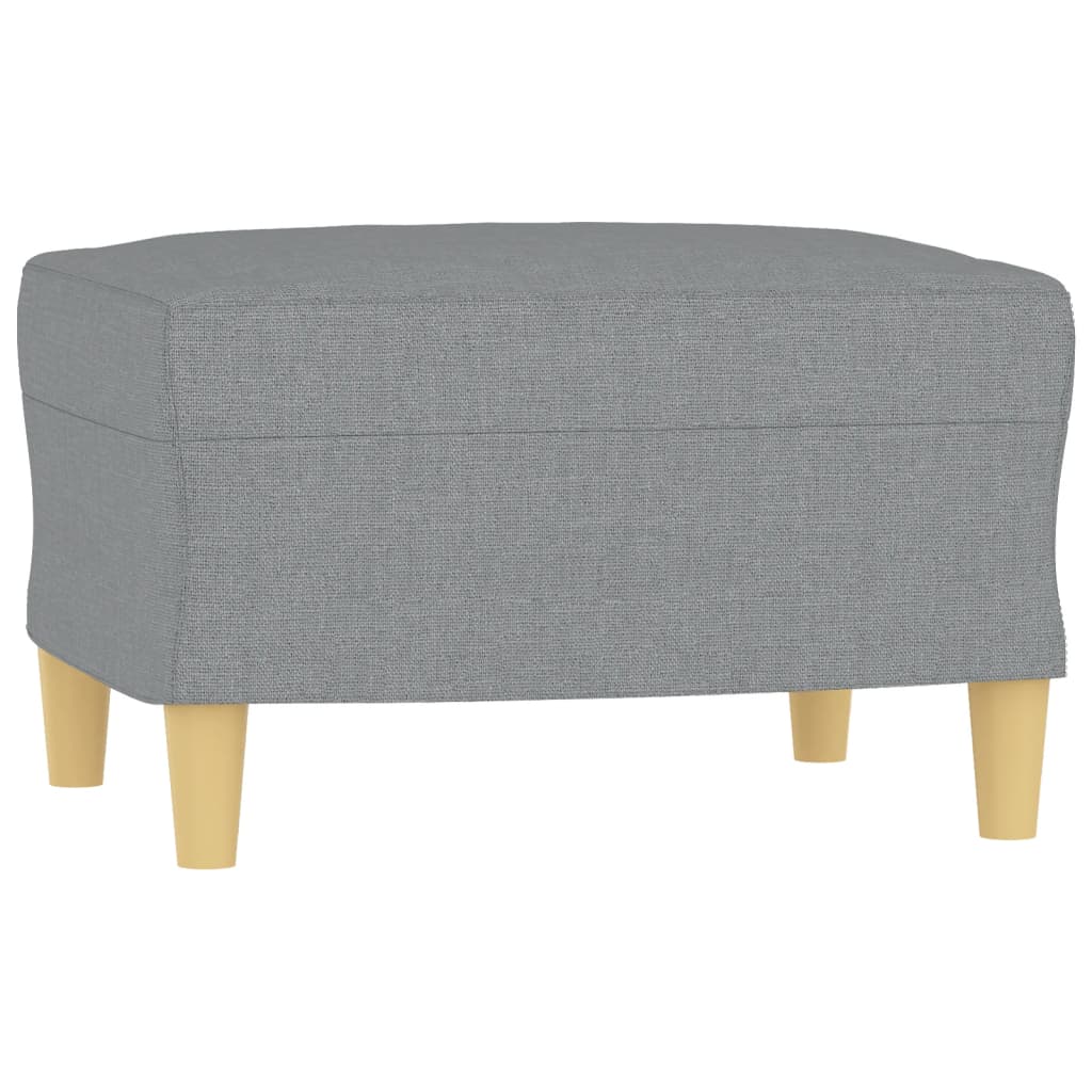 vidaXL 3-osobowa sofa z podnóżkiem, jasnoszara, 180 cm, tkaniną