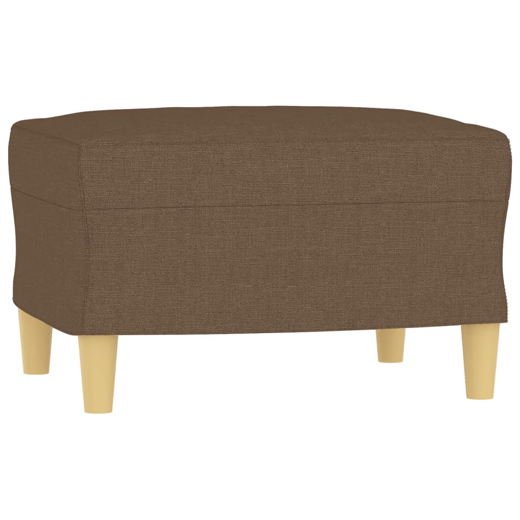 vidaXL 3-osobowa sofa z podnóżkiem, brązowy, 180 cm, tkaniną