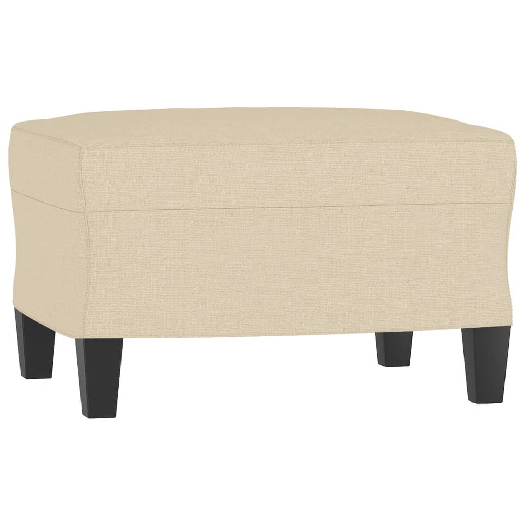 vidaXL Fotel z podnóżkiem, kremowy, 60 cm, obity tkaniną