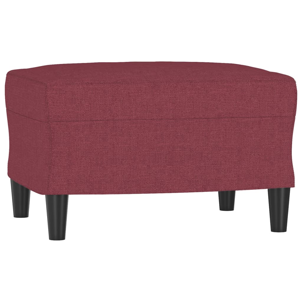 vidaXL 3-osobowa sofa z podnóżkiem winna czerwień 180 cm, tkaniną