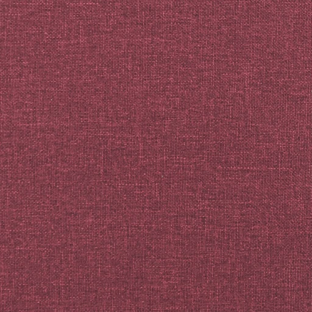 vidaXL 3-osobowa sofa z podnóżkiem winna czerwień 180 cm, tkaniną
