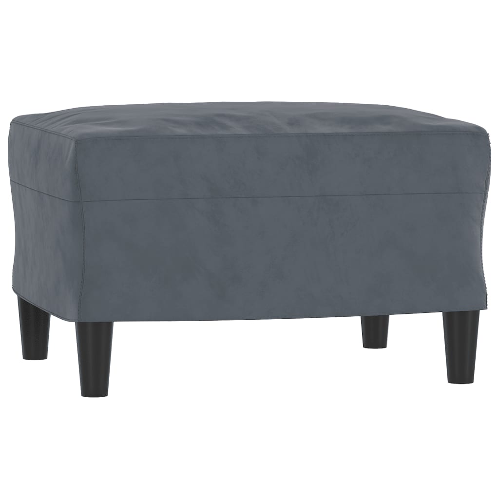 vidaXL Fotel z podnóżkiem, ciemnoszary, 60 cm, obity aksamit