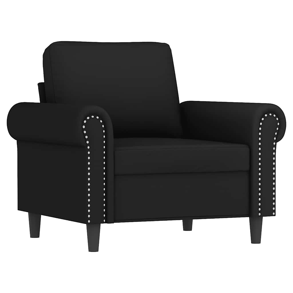 vidaXL Fotel z podnóżkiem, czarny, 60 cm, obity aksamit