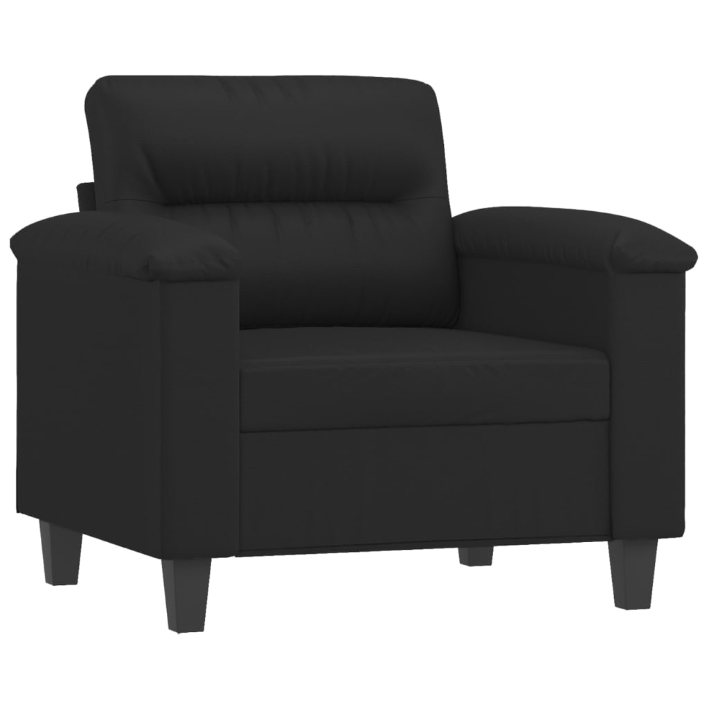 vidaXL Fotel z podnóżkiem, czarny, 60 cm, sztuczna skóra