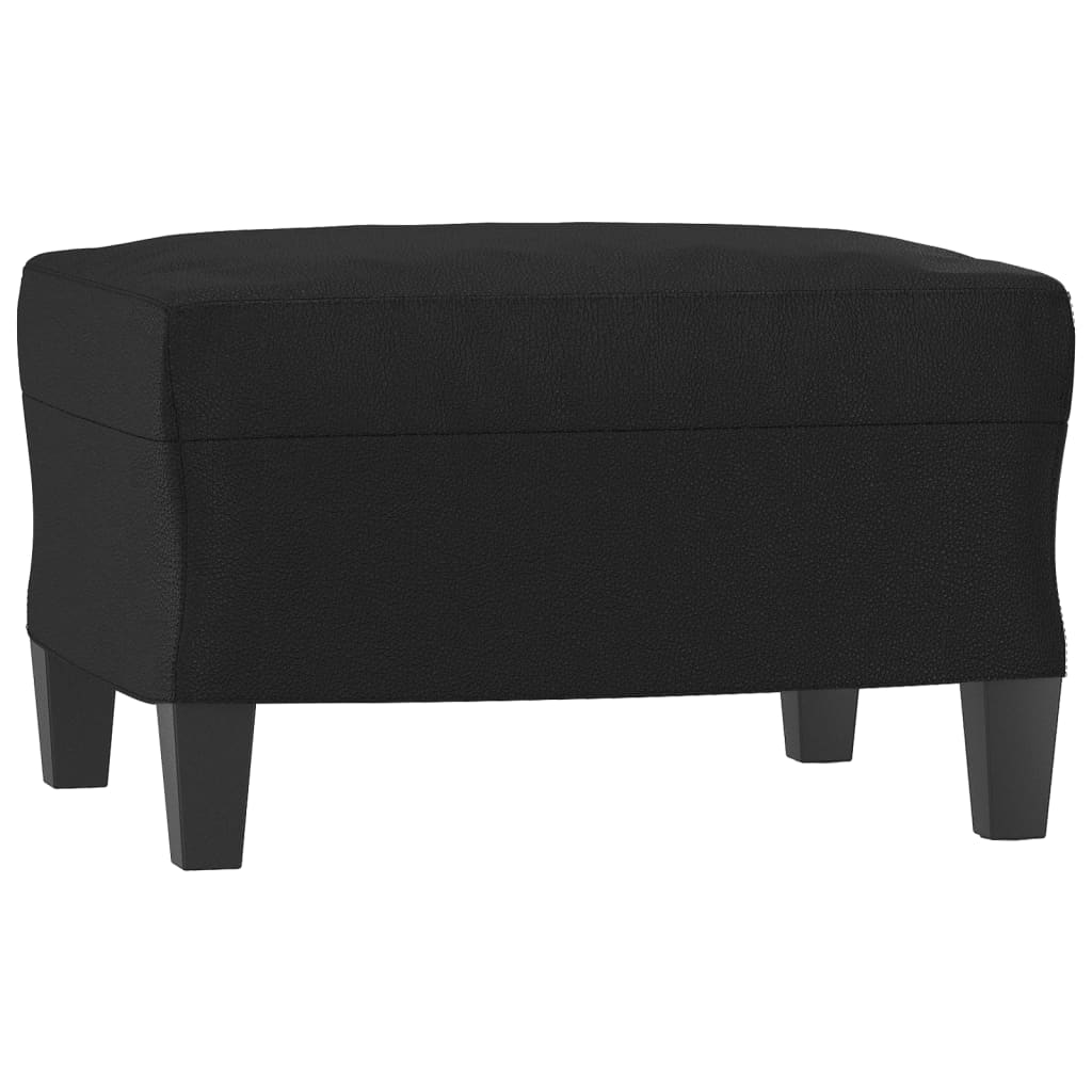 vidaXL Fotel z podnóżkiem, czarny, 60 cm, sztuczna skóra