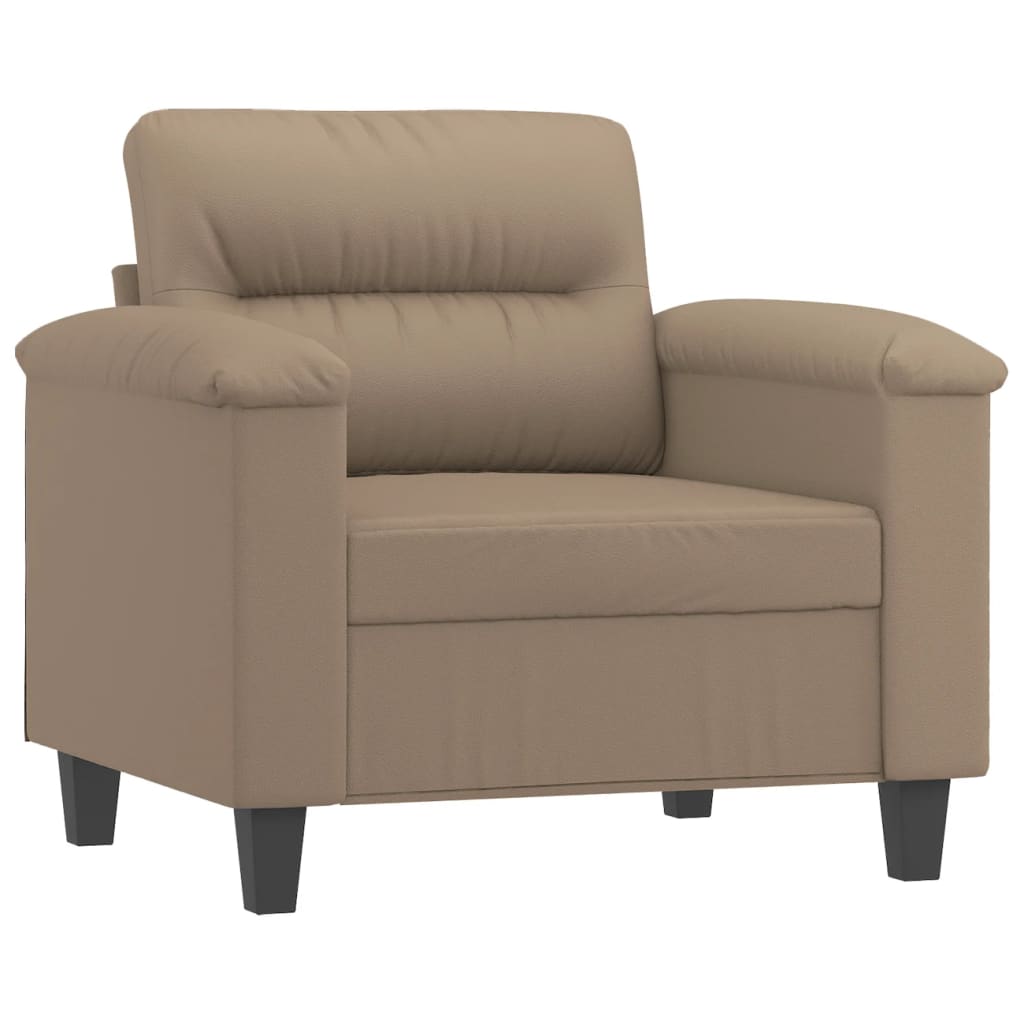 vidaXL Fotel z podnóżkiem, kolor cappuccino, 60 cm, sztuczna skóra