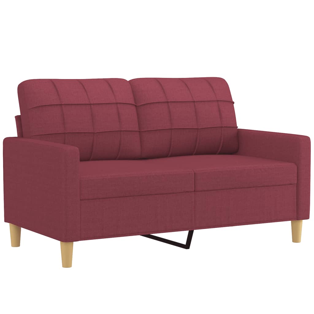 vidaXL 4-częściowy komplet wypoczynkowy, obity tkaniną, winna czerwień