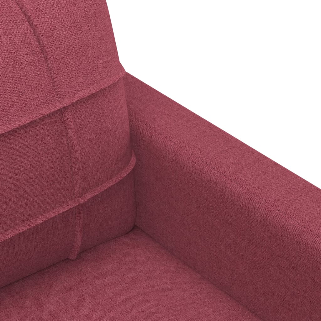 vidaXL 4-częściowy komplet wypoczynkowy, obity tkaniną, winna czerwień