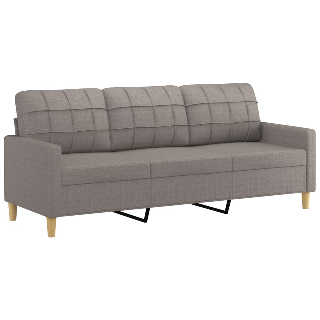 vidaXL 3-cz. komplet wypoczynkowy z poduszkami, taupe, tkanina
