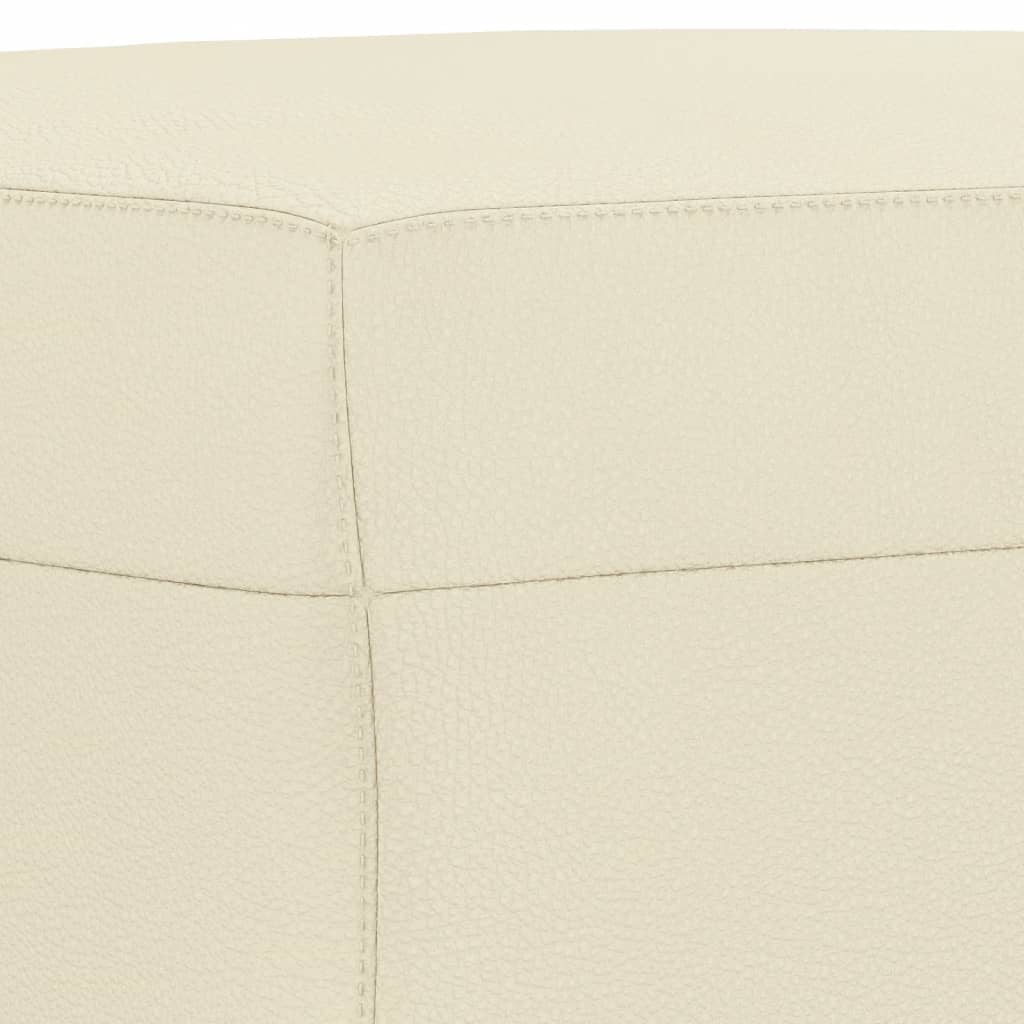 vidaXL 4-osobowa sofa z poduszkami, kremowa, sztuczna skóra
