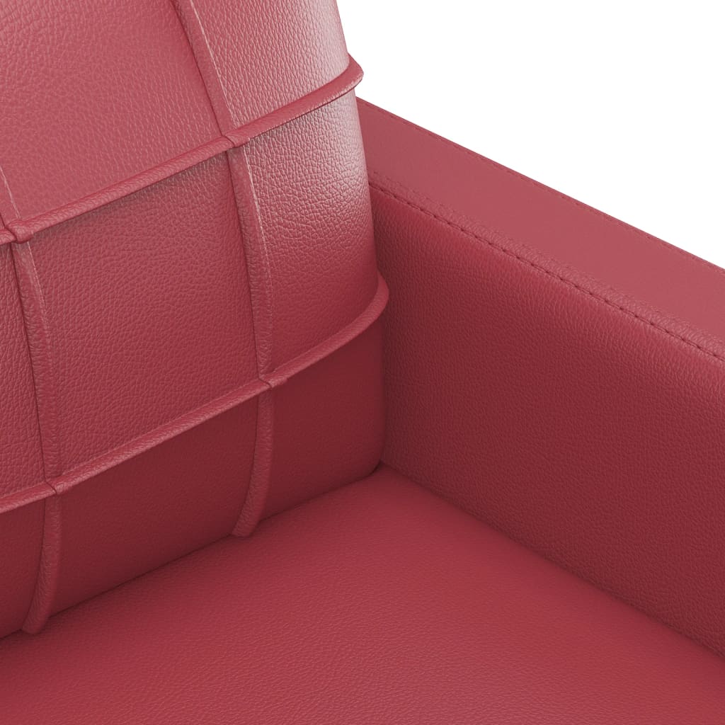 vidaXL 4-cz. komplet wypoczynkowy z poduszkami, bordowy, ekoskóra