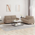 vidaXL 2-osobowa sofa z poduszkami, cappuccino, sztuczna skóra