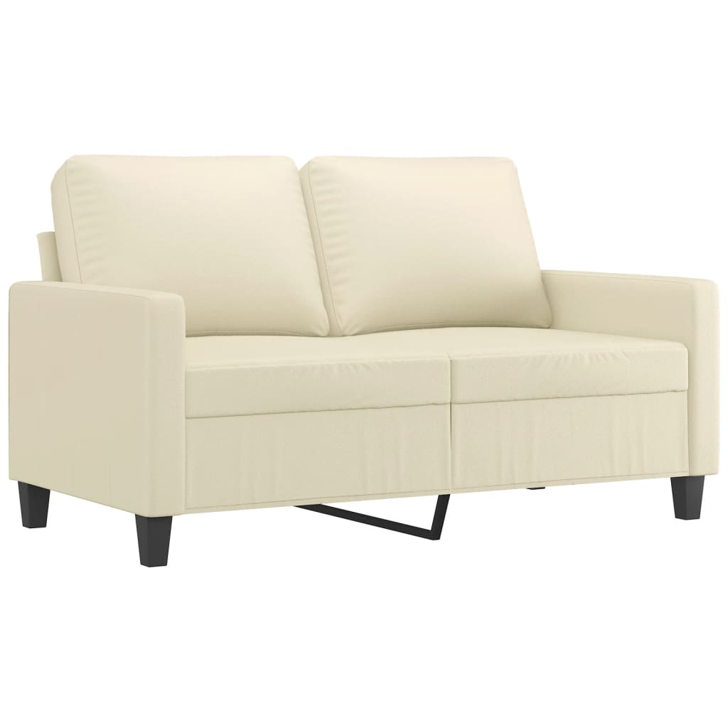 vidaXL 4-osobowa sofa z poduszkami, kremowa, sztuczna skóra