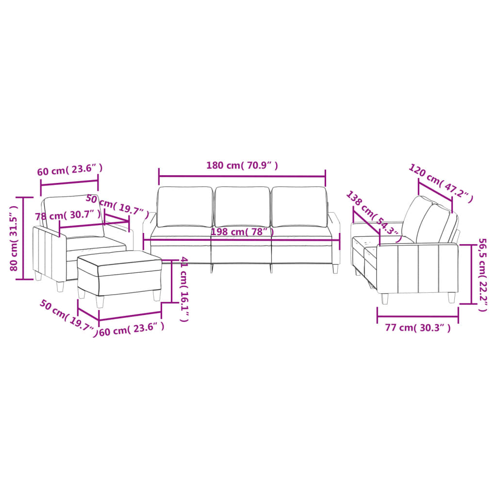 vidaXL 4-osobowa sofa z poduszkami, cappuccino, sztuczna skóra