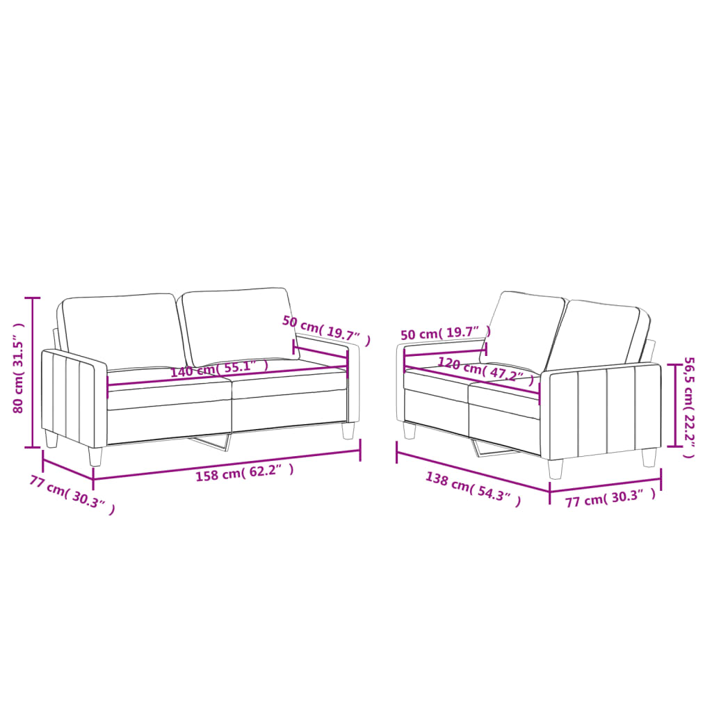 vidaXL 2-osobowa sofa z poduszkami, cappuccino, sztuczna skóra