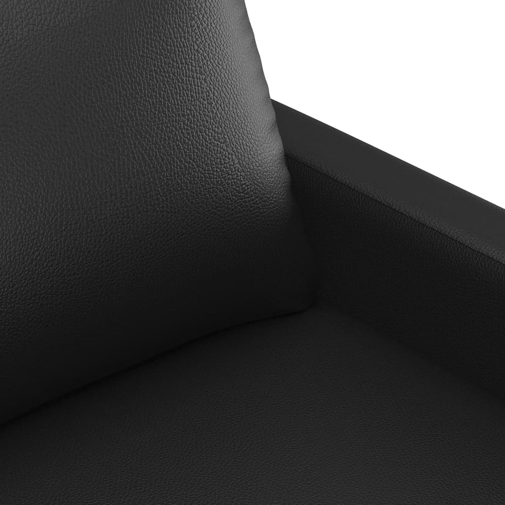 vidaXL 2-osobowa sofa z poduszkami, czarna, sztuczna skóra