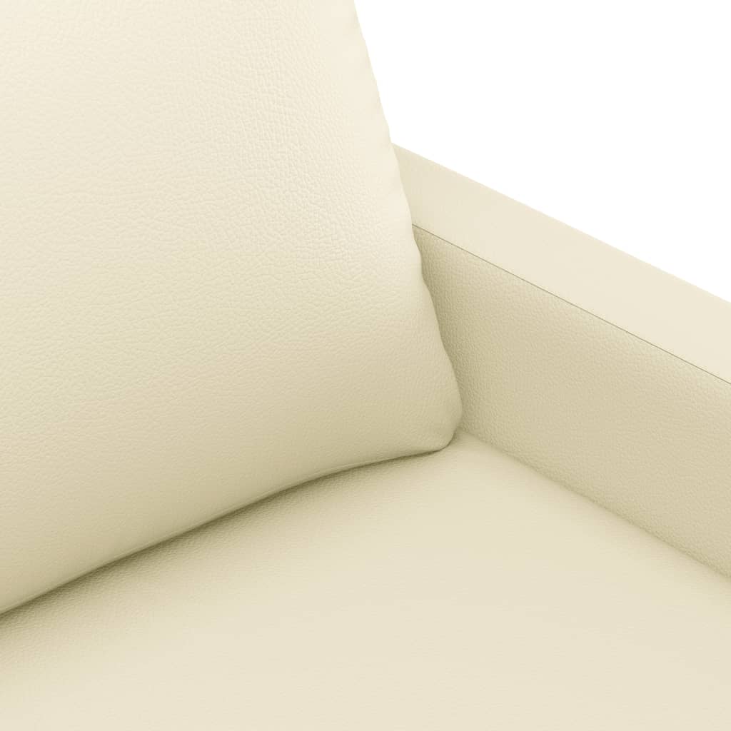 vidaXL 2-osobowa sofa z poduszkami, kremowa, sztuczna skóra