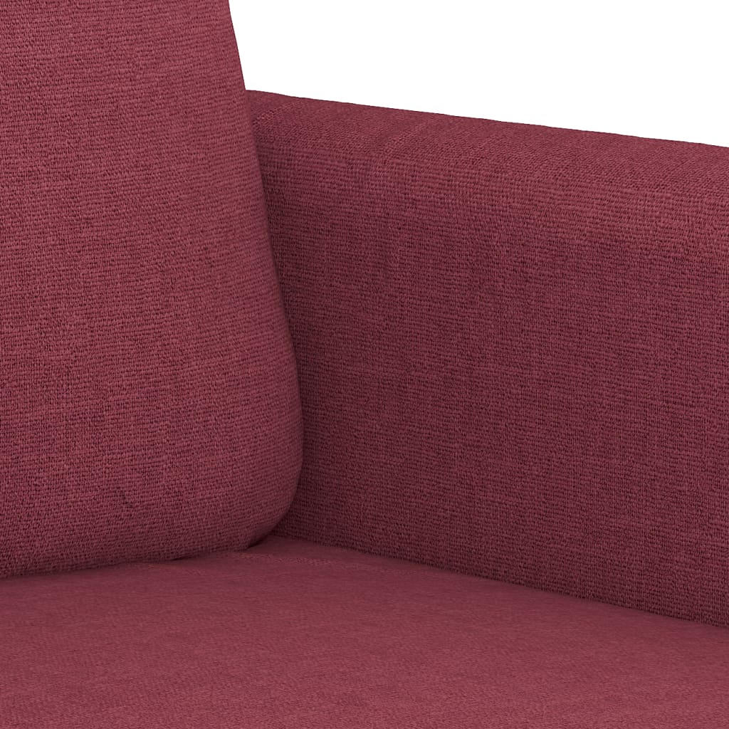 vidaXL 3-cz komplet wypoczynkowy z poduszkami, winna czerwień, tkanina