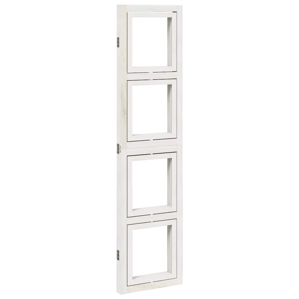 vidaXL Parawan pokojowy, 3-panelowy, biały, lite drewno paulowni