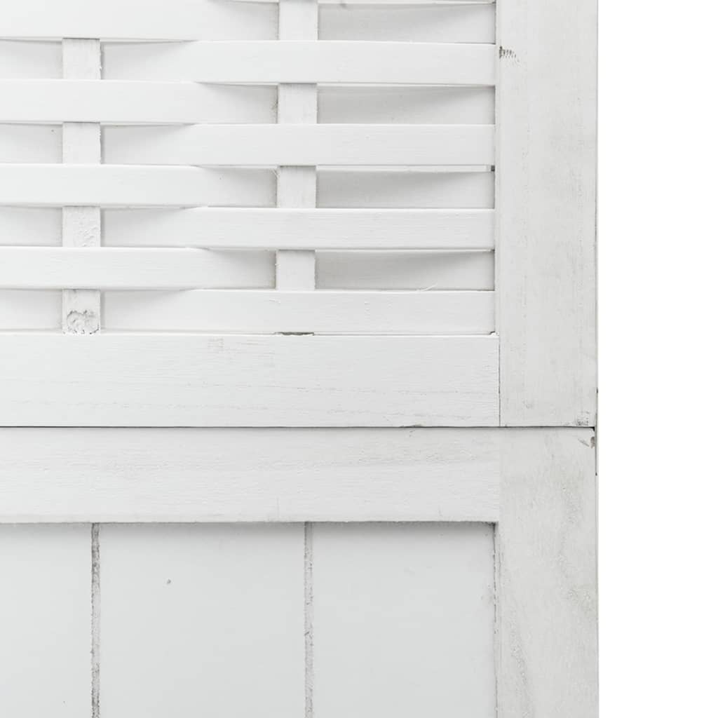 vidaXL Parawan pokojowy, 4-panelowy, biały, lite drewno paulowni