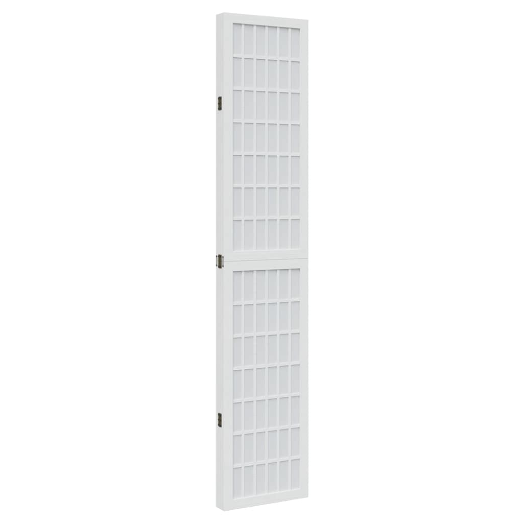 vidaXL Parawan pokojowy, 4-panelowy, biały, lite drewno paulowni