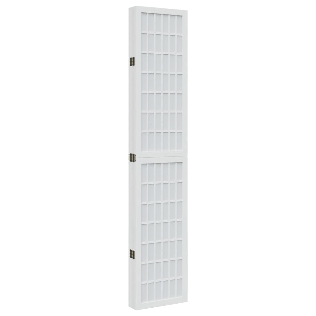 vidaXL Parawan pokojowy, 6-panelowy, biały, lite drewno paulowni