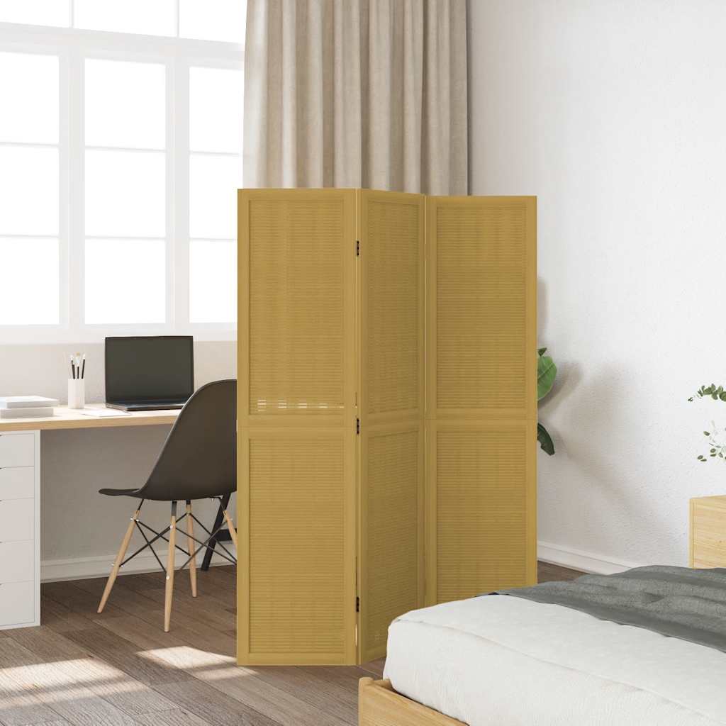 vidaXL Parawan pokojowy, 3-panelowy, lite drewno paulowni