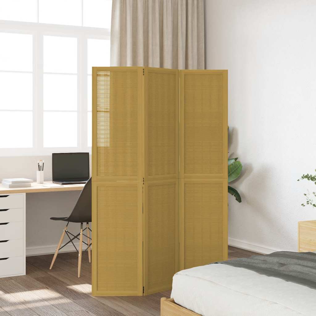 vidaXL Parawan pokojowy, 3-panelowy, lite drewno paulowni