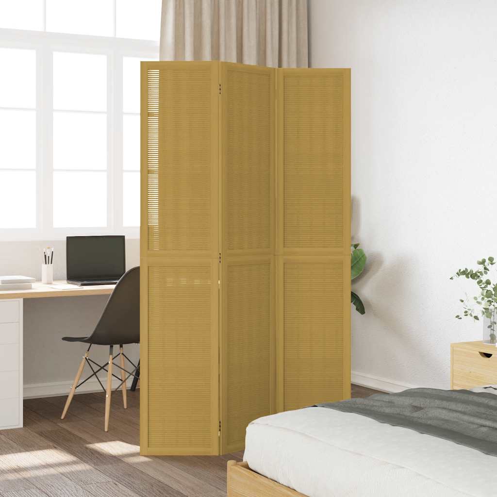 vidaXL Parawan pokojowy, 3-panelowy, lite drewno paulowni