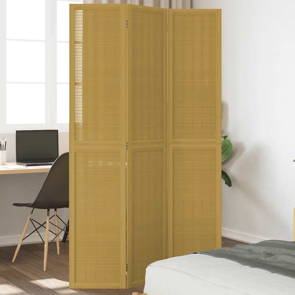 vidaXL Parawan pokojowy, 3-panelowy, lite drewno paulowni