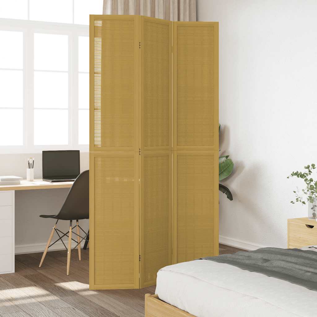 vidaXL Parawan pokojowy, 3-panelowy, lite drewno paulowni