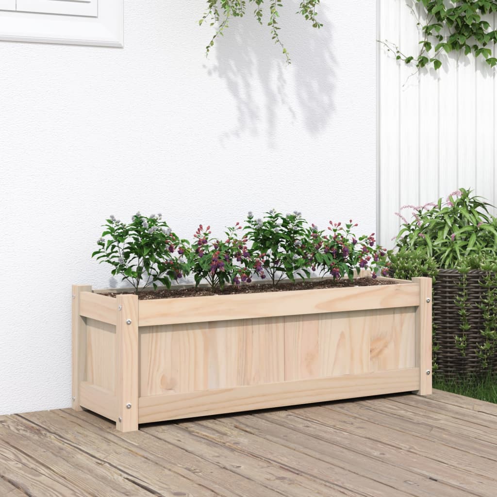 vidaXL Donica ogrodowa, 90x31x31 cm, lite drewno sosnowe