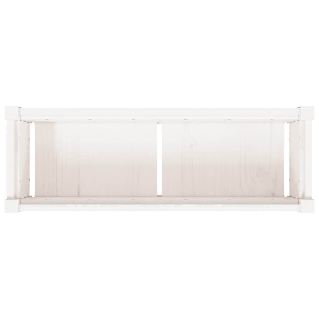 vidaXL Donica ogrodowa, biała, 90x31x31 cm, lite drewno sosnowe