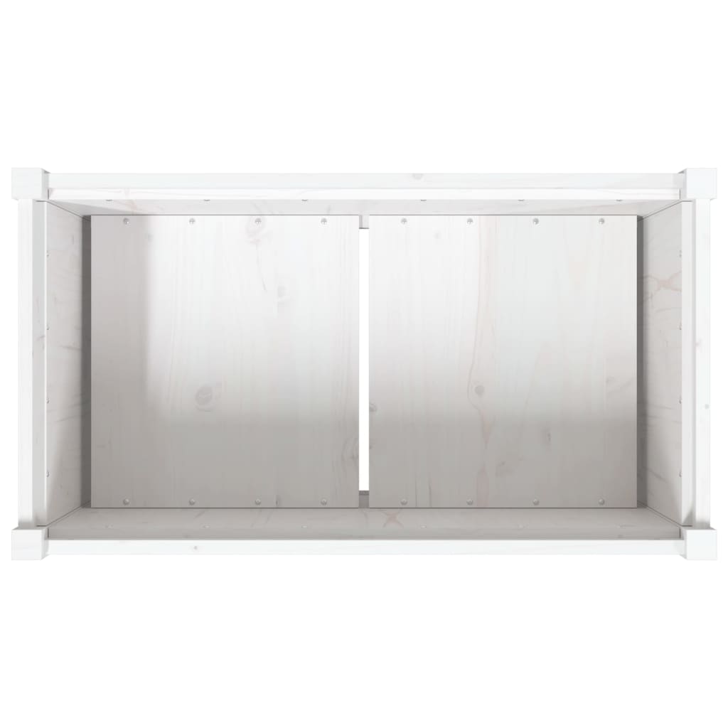 vidaXL Donica ogrodowa, biała, 90x50x70 cm, lite drewno sosnowe