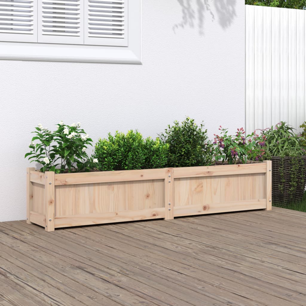 vidaXL Donica ogrodowa, 150x31x31 cm, lite drewno sosnowe