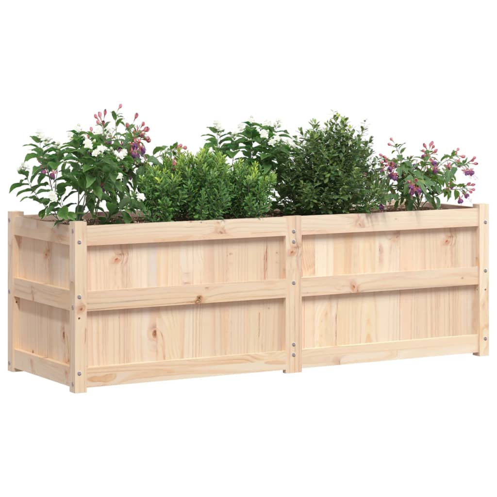 vidaXL Donica ogrodowa, 150x50x50 cm, lite drewno sosnowe