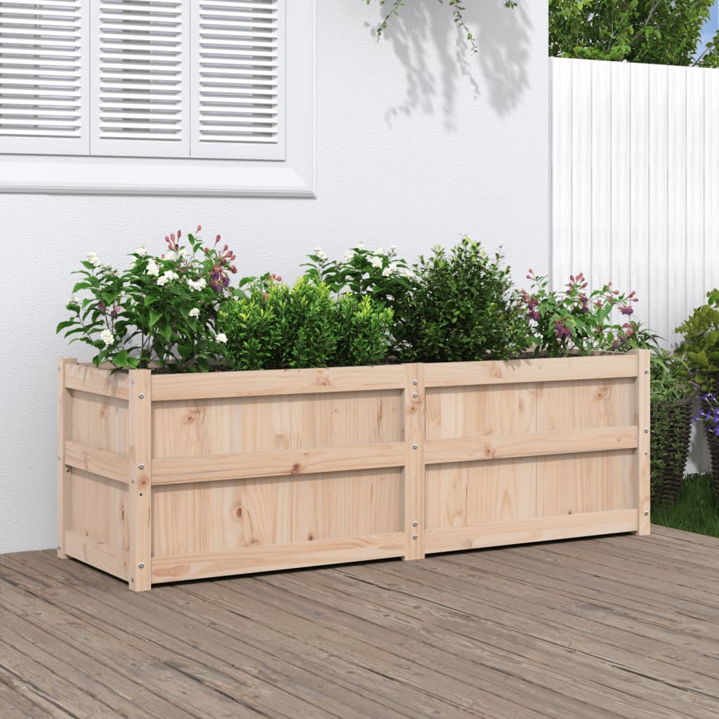 vidaXL Donica ogrodowa, 150x50x50 cm, lite drewno sosnowe