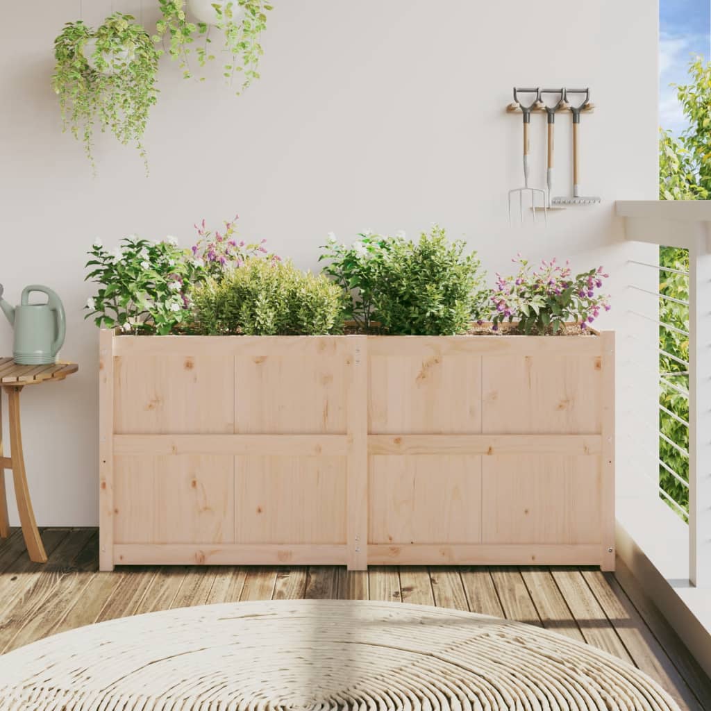 vidaXL Donica ogrodowa, 150x50x70 cm, lite drewno sosnowe
