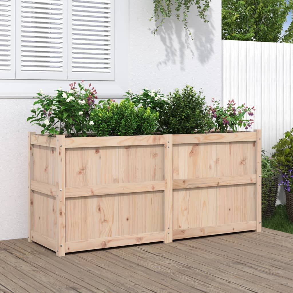 vidaXL Donica ogrodowa, 150x50x70 cm, lite drewno sosnowe