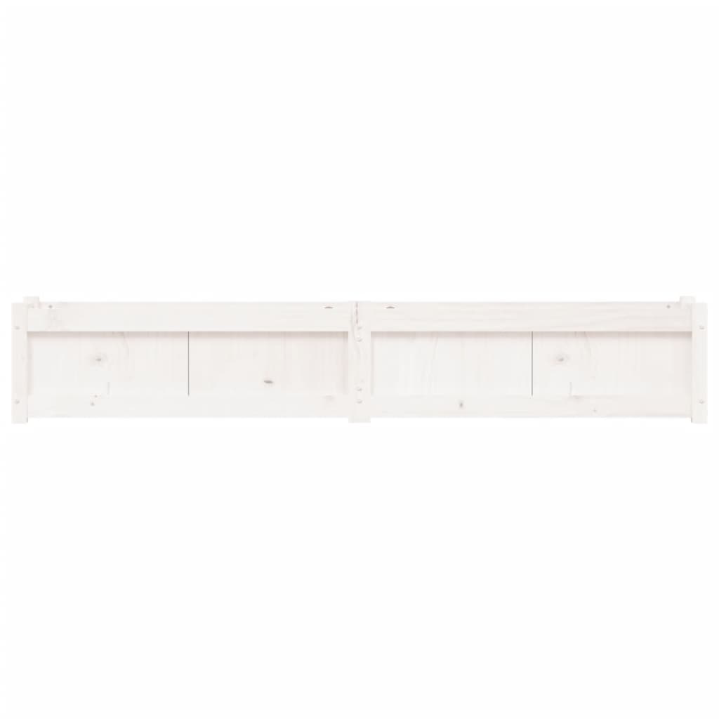 vidaXL Donica ogrodowa, biała, 180x31x31 cm, lite drewno sosnowe