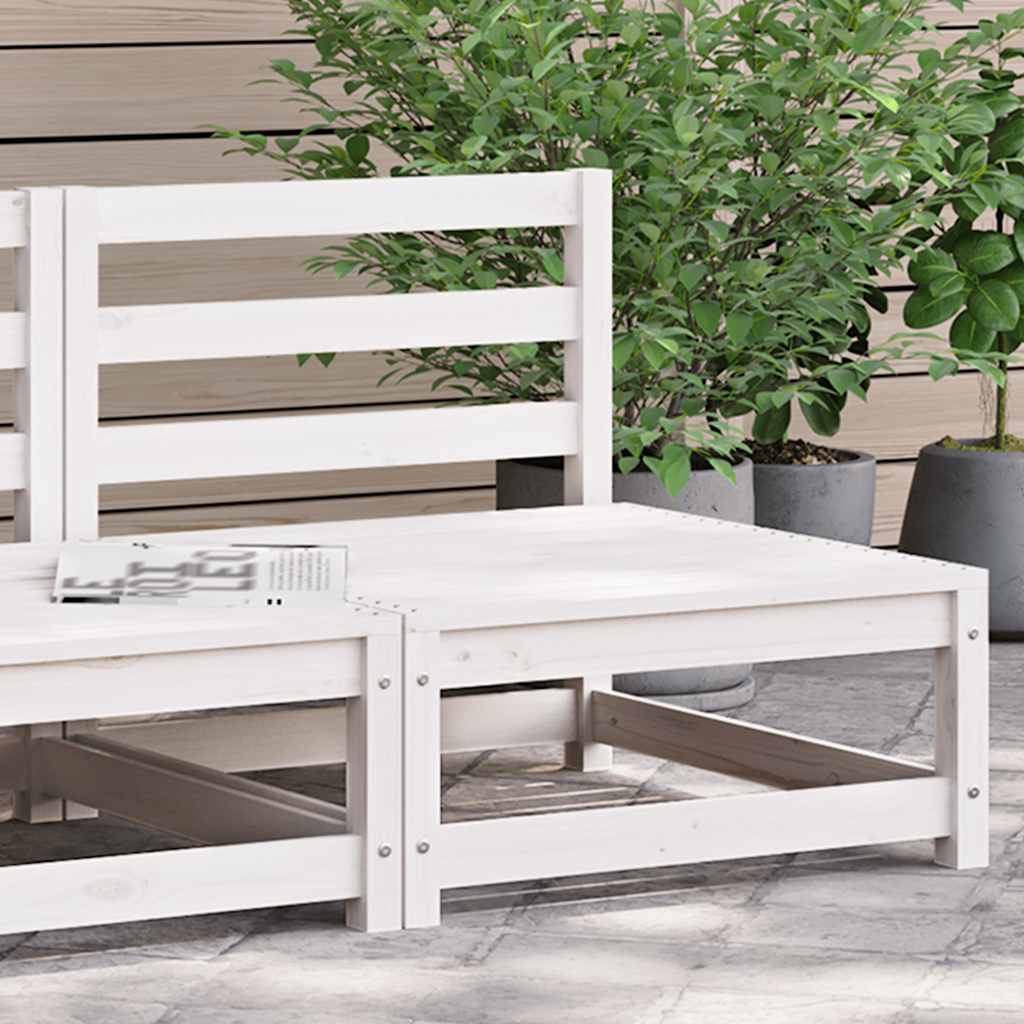 vidaXL Sofa ogrodowa bez podłokietników, biała, 70x70x67 cm, sosnowa