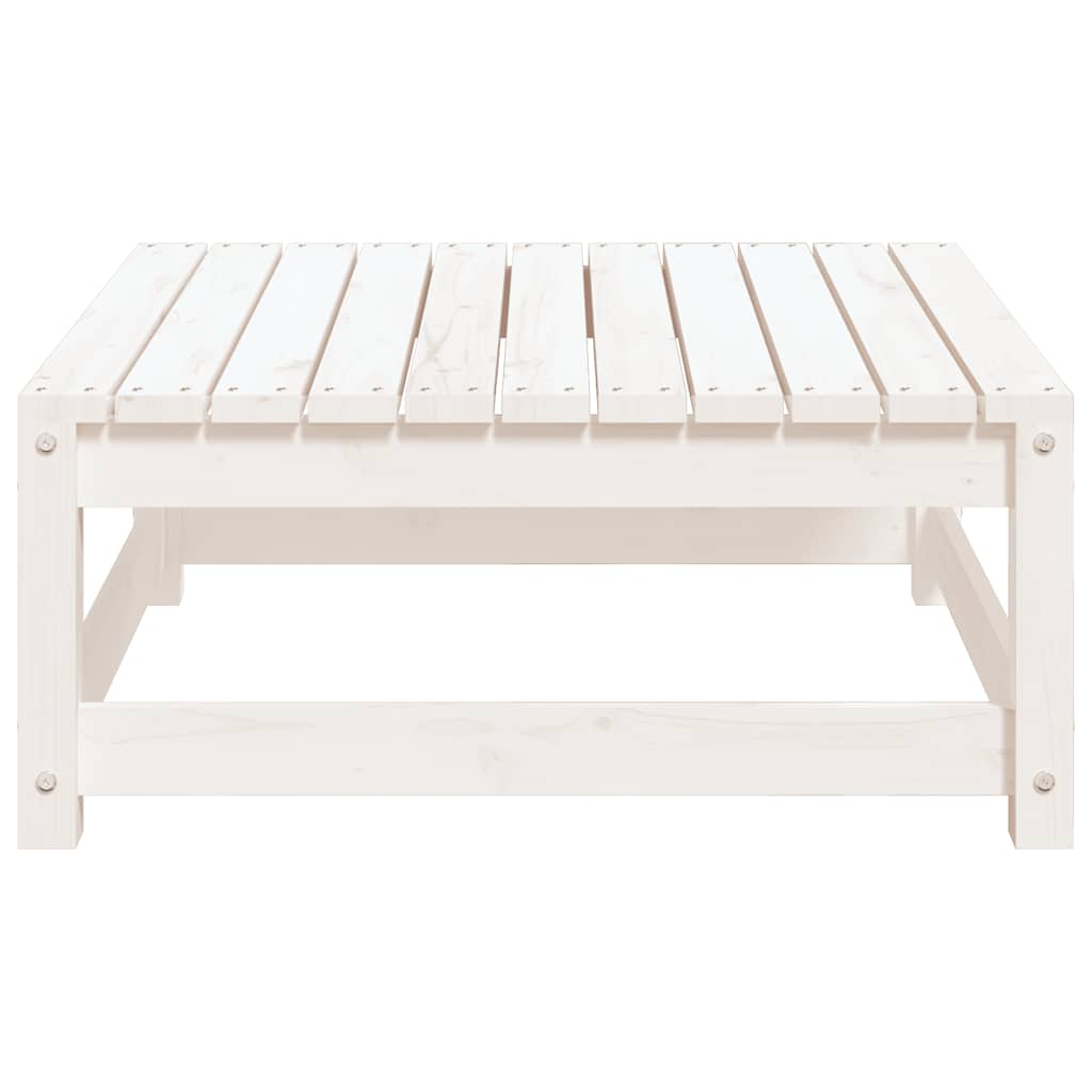 vidaXL Stołek ogrodowy, biały, 70x70x30 cm, lite drewno sosnowe