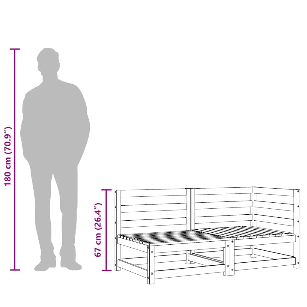 vidaXL Sofa ogrodowa, 2-osobowa, lite drewno daglezjowe