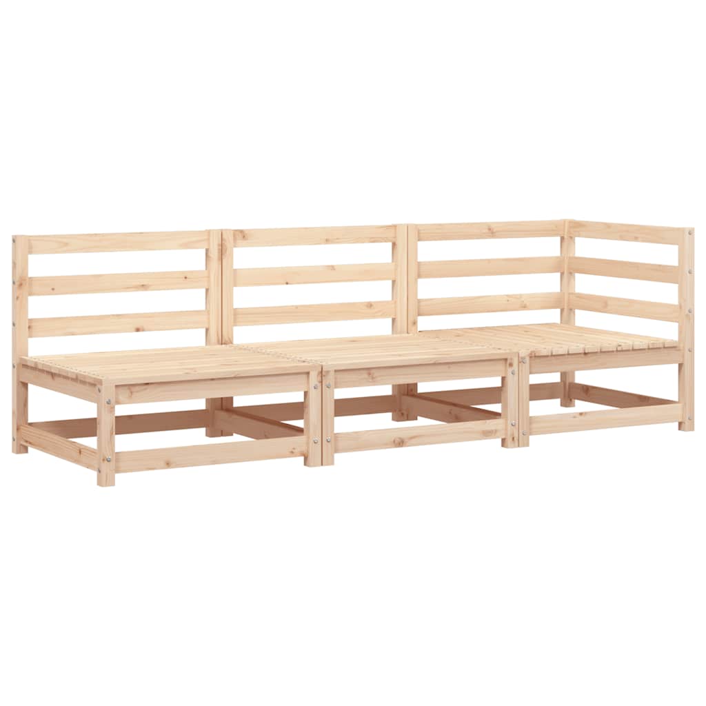 vidaXL Ogrodowa sofa 3-osobowa, lite drewno sosnowe