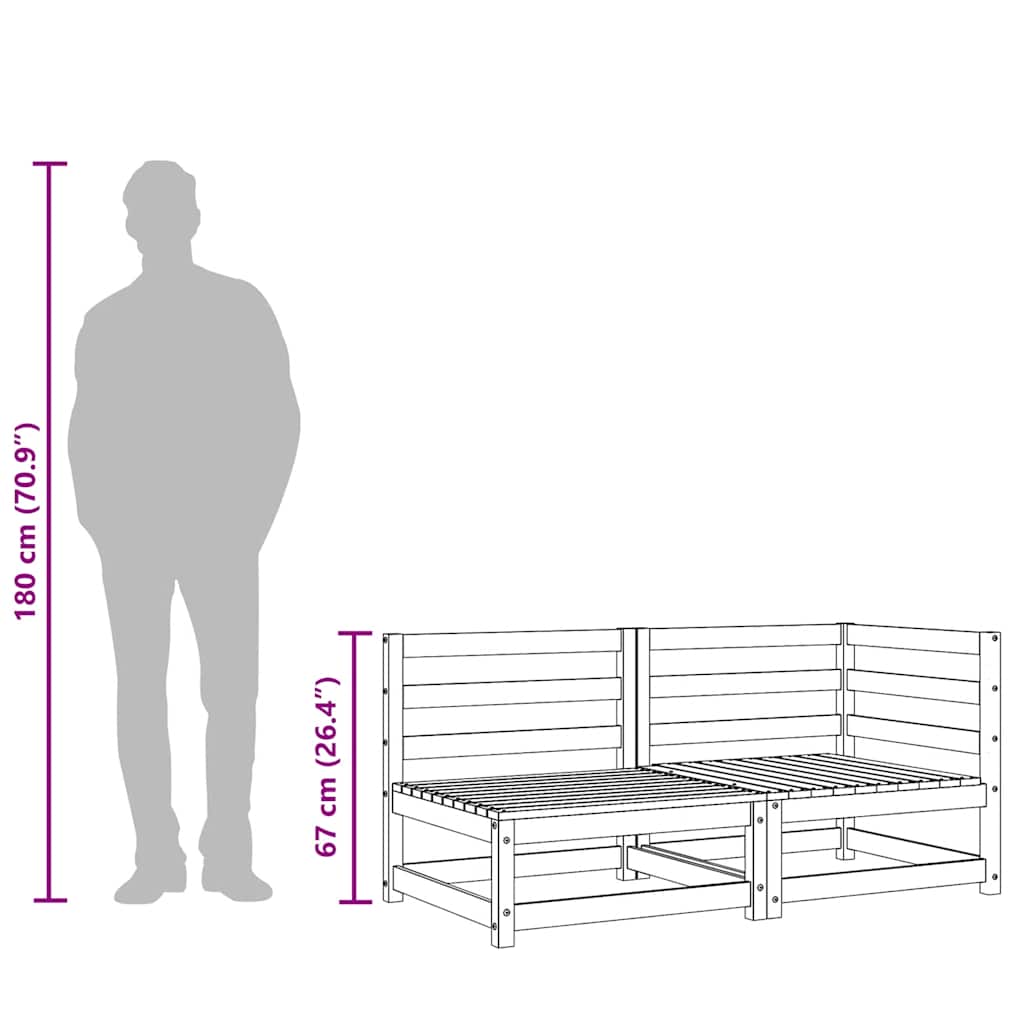 vidaXL Ogrodowa sofa 3-osobowa, lite drewno sosnowe