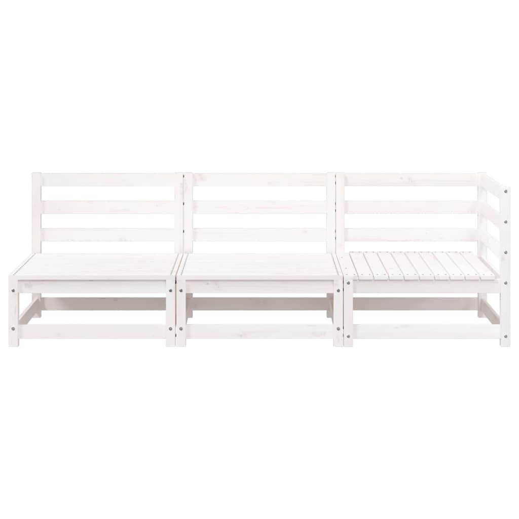 vidaXL Ogrodowa sofa 3-osobowa, biała, lite drewno sosnowe