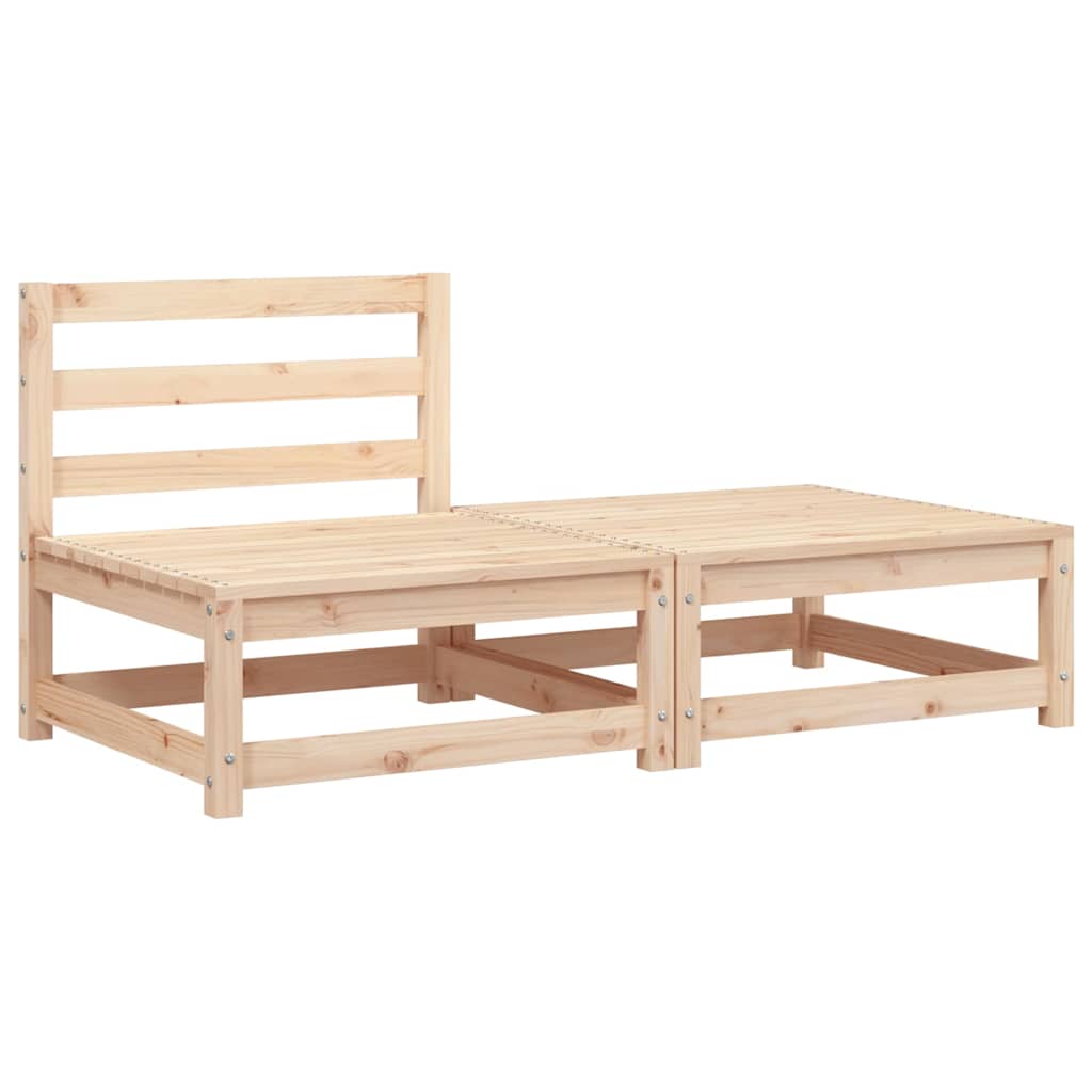 vidaXL Sofa ogrodowa bez podłokietników, z podnóżkiem, drewno sosnowe