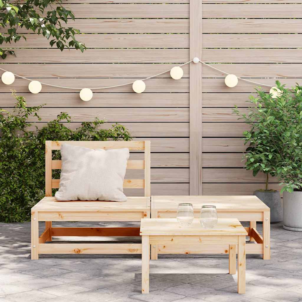 vidaXL Sofa ogrodowa bez podłokietników, z podnóżkiem, drewno sosnowe