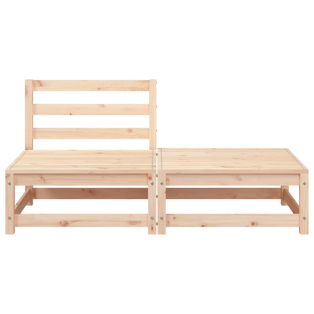 vidaXL Sofa ogrodowa bez podłokietników, z podnóżkiem, drewno sosnowe